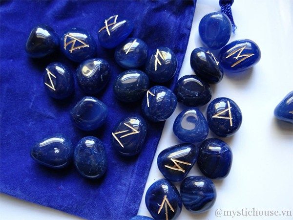 Bộ Đá Runes Blue Onyx