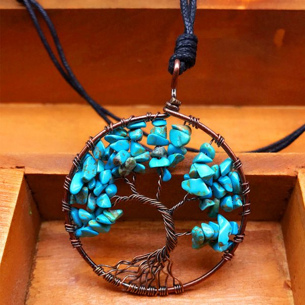 Mặt Dây Chuyền Tree of Life Blue Turquoise