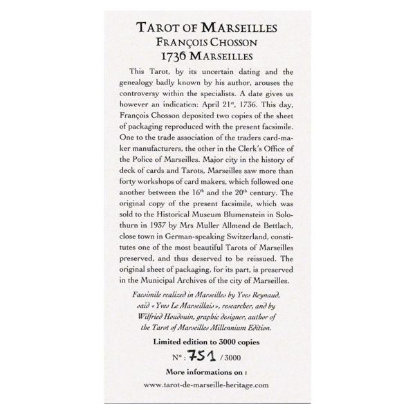 Tarot de Marseille François Chosson 1736